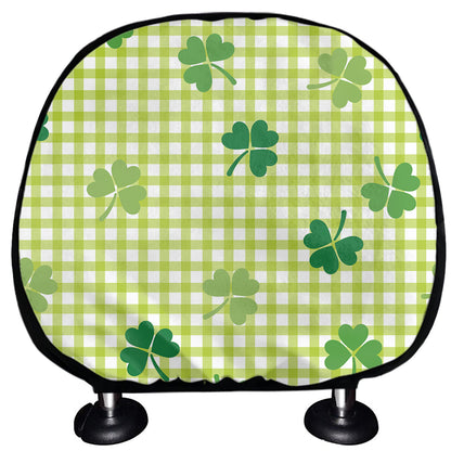 St. Patrick's Day Buffalo Plaid Print Car Headrest Covers