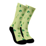 St. Patrick's Day Buffalo Plaid Print Crew Socks