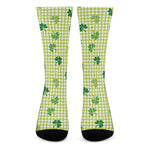St. Patrick's Day Buffalo Plaid Print Crew Socks