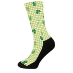 St. Patrick's Day Buffalo Plaid Print Crew Socks