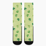 St. Patrick's Day Buffalo Plaid Print Crew Socks