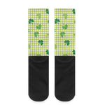 St. Patrick's Day Buffalo Plaid Print Crew Socks