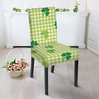 St. Patrick's Day Buffalo Plaid Print Dining Chair Slipcover