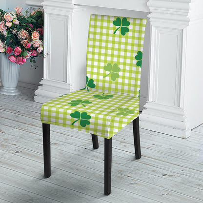 St. Patrick's Day Buffalo Plaid Print Dining Chair Slipcover