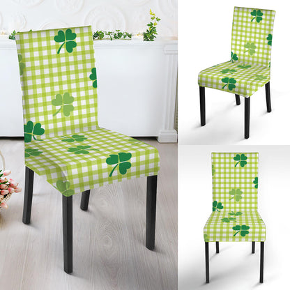 St. Patrick's Day Buffalo Plaid Print Dining Chair Slipcover