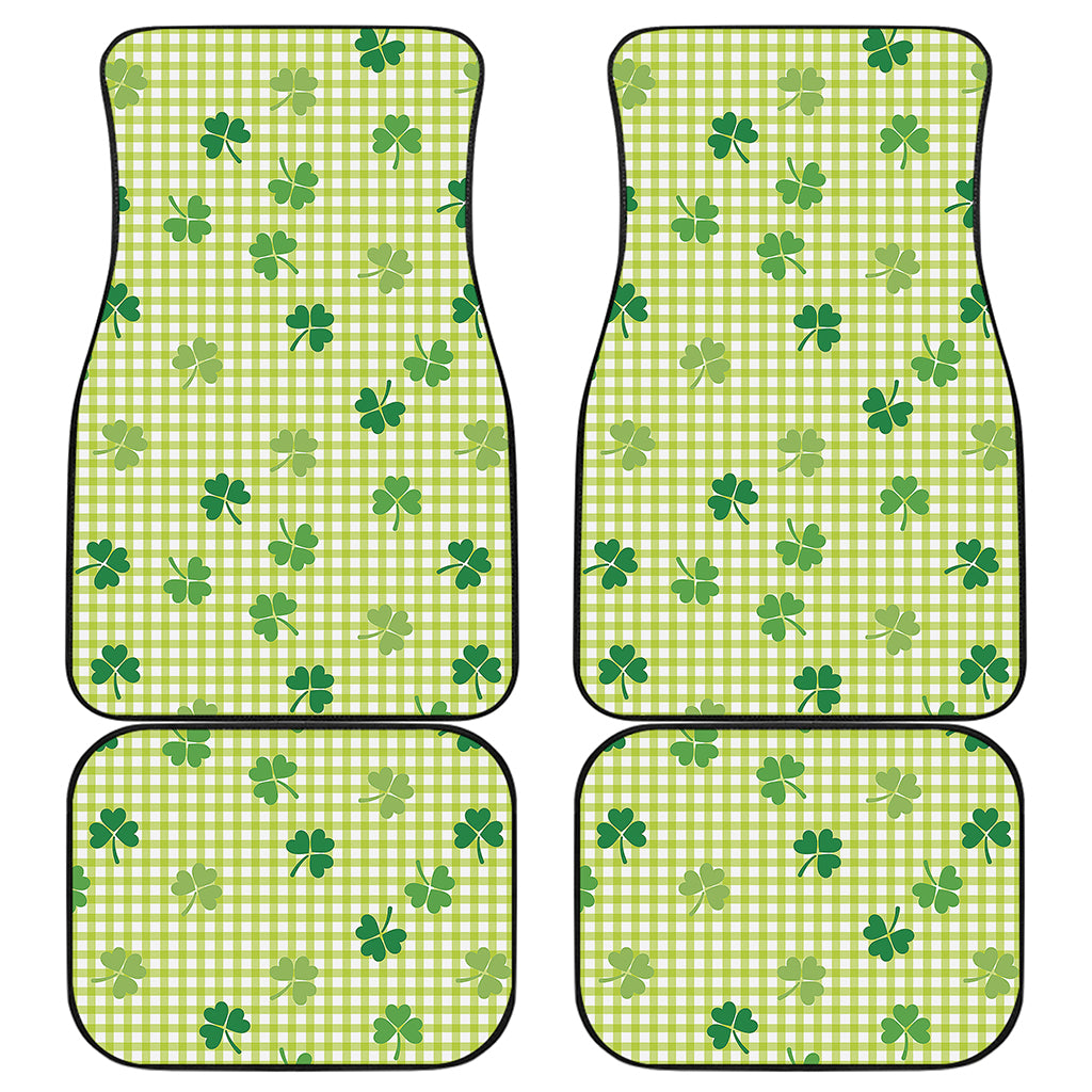 St. Patrick's Day Buffalo Plaid Print Front and Back Car Floor Mats