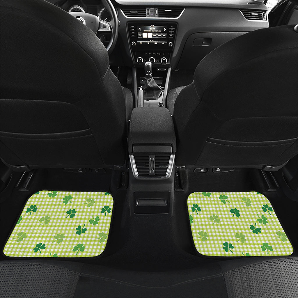 St. Patrick's Day Buffalo Plaid Print Front and Back Car Floor Mats