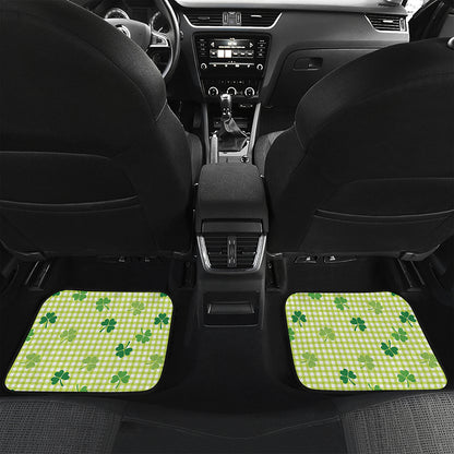 St. Patrick's Day Buffalo Plaid Print Front and Back Car Floor Mats