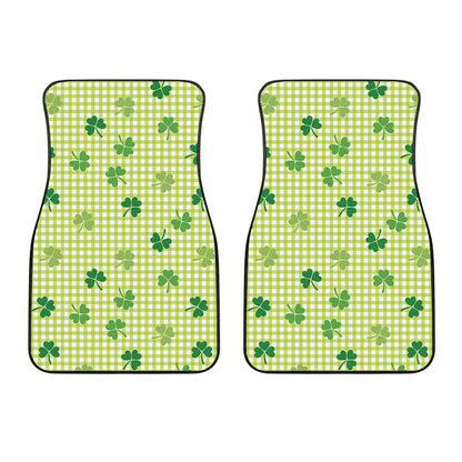 St. Patrick's Day Buffalo Plaid Print Front Car Floor Mats