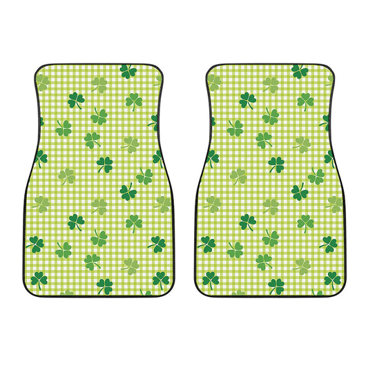 St. Patrick's Day Buffalo Plaid Print Front Car Floor Mats
