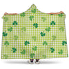 St. Patrick's Day Buffalo Plaid Print Hooded Blanket