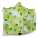 St. Patrick's Day Buffalo Plaid Print Hooded Blanket