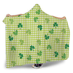 St. Patrick's Day Buffalo Plaid Print Hooded Blanket