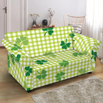 St. Patrick's Day Buffalo Plaid Print Loveseat Slipcover