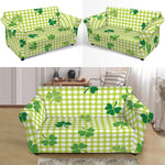 St. Patrick's Day Buffalo Plaid Print Loveseat Slipcover