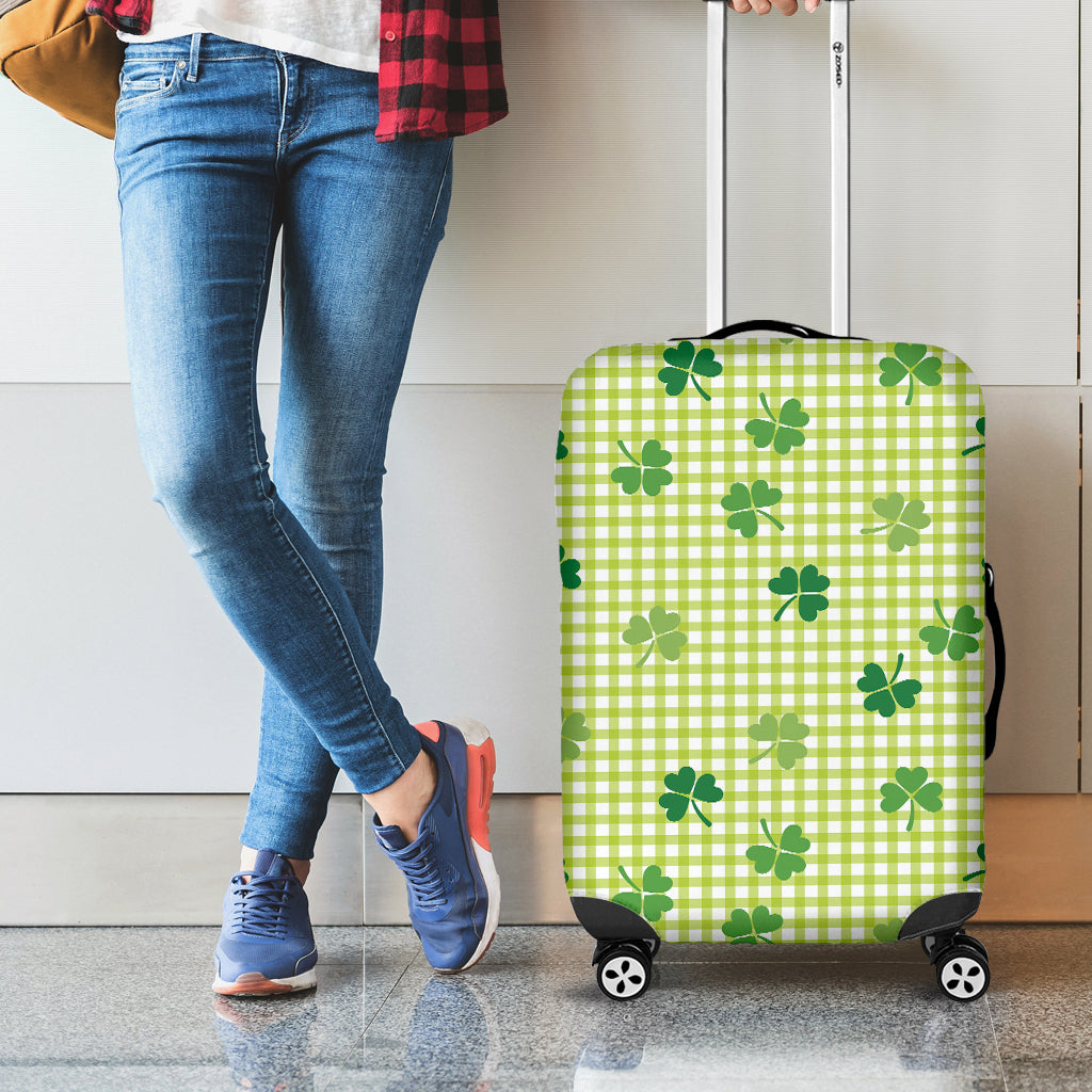 St. Patrick's Day Buffalo Plaid Print Luggage Cover