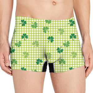 St. Patrick's Day Buffalo Plaid Print Men's Boxer Briefs