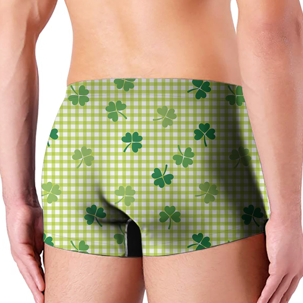 St. Patrick's Day Buffalo Plaid Print Men's Boxer Briefs