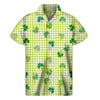 St. Patrick's Day Buffalo Plaid Print Men's Short Sleeve Shirt