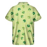 St. Patrick's Day Buffalo Plaid Print Men's Short Sleeve Shirt