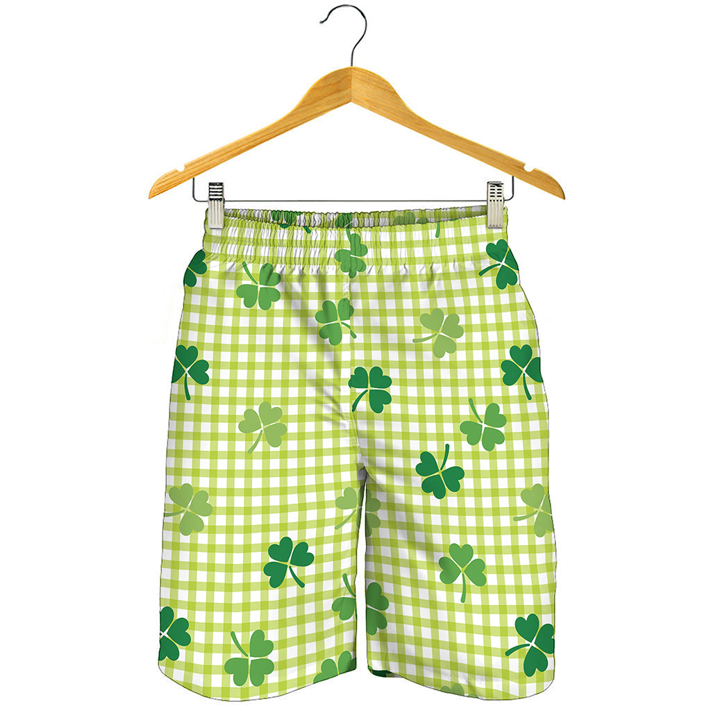 St. Patrick's Day Buffalo Plaid Print Men's Shorts