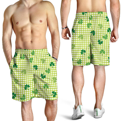 St. Patrick's Day Buffalo Plaid Print Men's Shorts