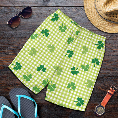St. Patrick's Day Buffalo Plaid Print Men's Shorts