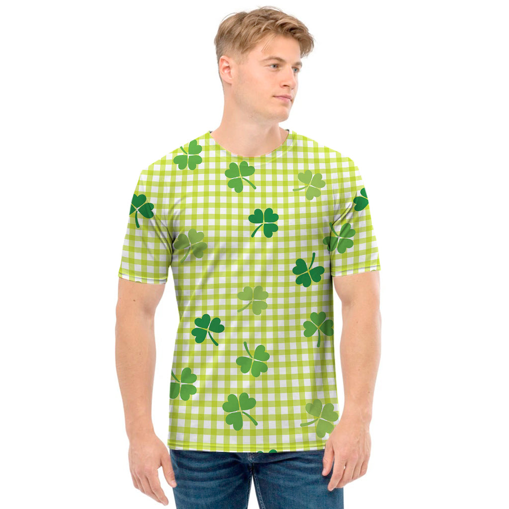 St. Patrick's Day Buffalo Plaid Print Men's T-Shirt