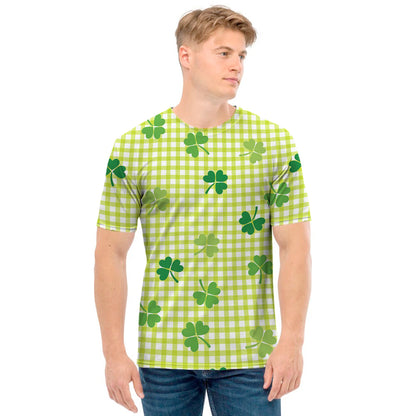 St. Patrick's Day Buffalo Plaid Print Men's T-Shirt