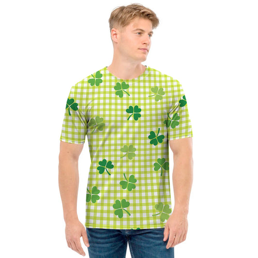 St. Patrick's Day Buffalo Plaid Print Men's T-Shirt