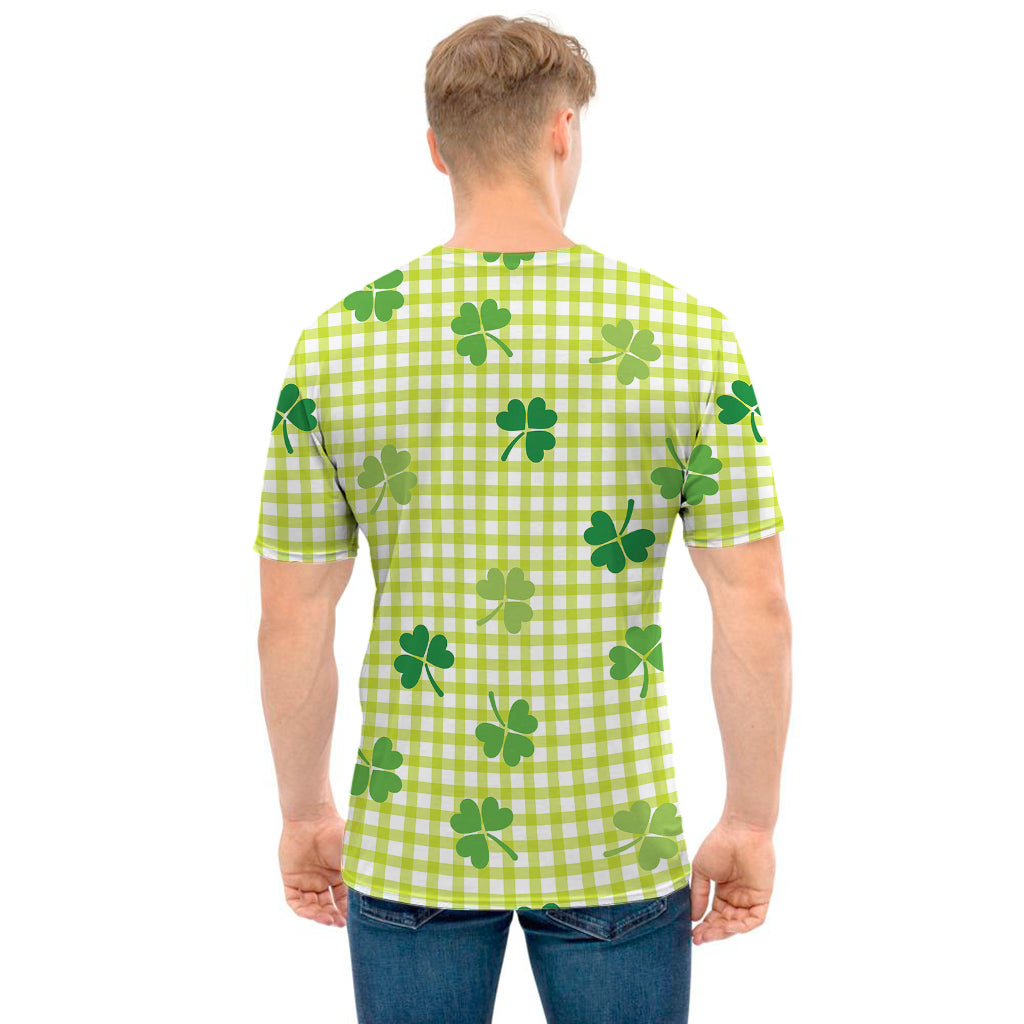 St. Patrick's Day Buffalo Plaid Print Men's T-Shirt