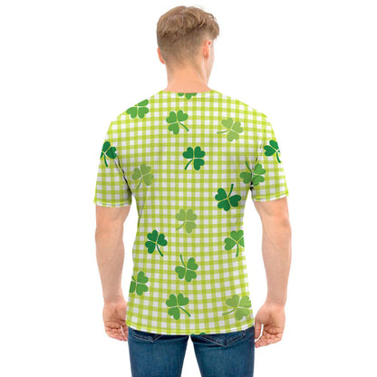 St. Patrick's Day Buffalo Plaid Print Men's T-Shirt