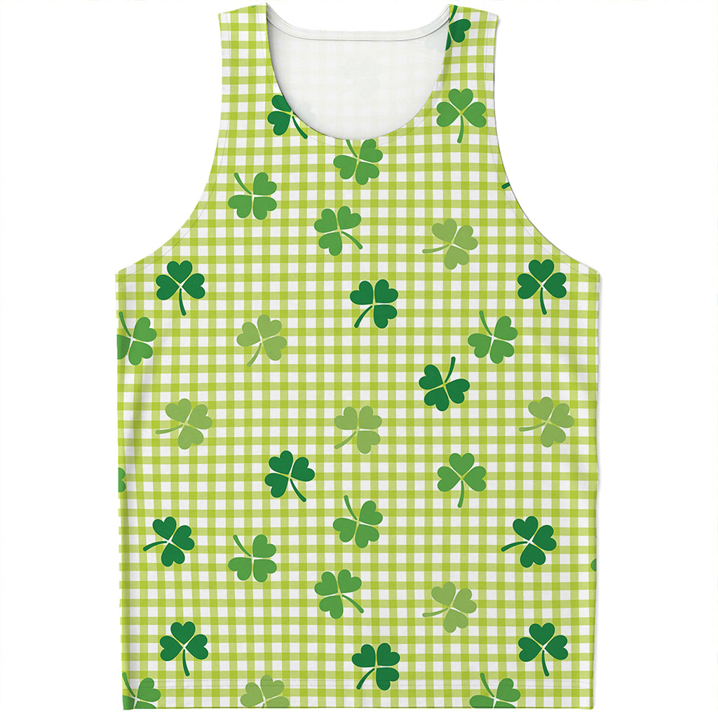 St. Patrick's Day Buffalo Plaid Print Men's Tank Top
