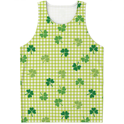 St. Patrick's Day Buffalo Plaid Print Men's Tank Top