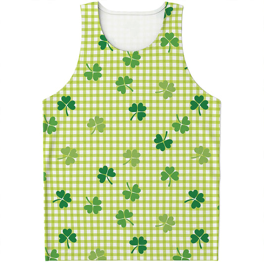 St. Patrick's Day Buffalo Plaid Print Men's Tank Top