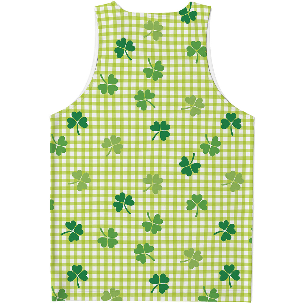 St. Patrick's Day Buffalo Plaid Print Men's Tank Top