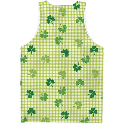 St. Patrick's Day Buffalo Plaid Print Men's Tank Top