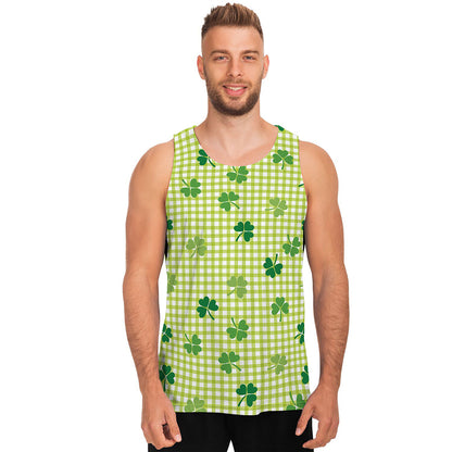 St. Patrick's Day Buffalo Plaid Print Men's Tank Top