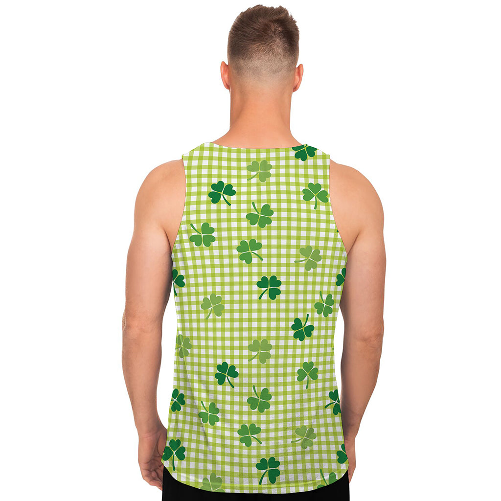 St. Patrick's Day Buffalo Plaid Print Men's Tank Top