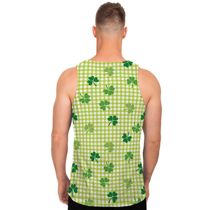 St. Patrick's Day Buffalo Plaid Print Men's Tank Top