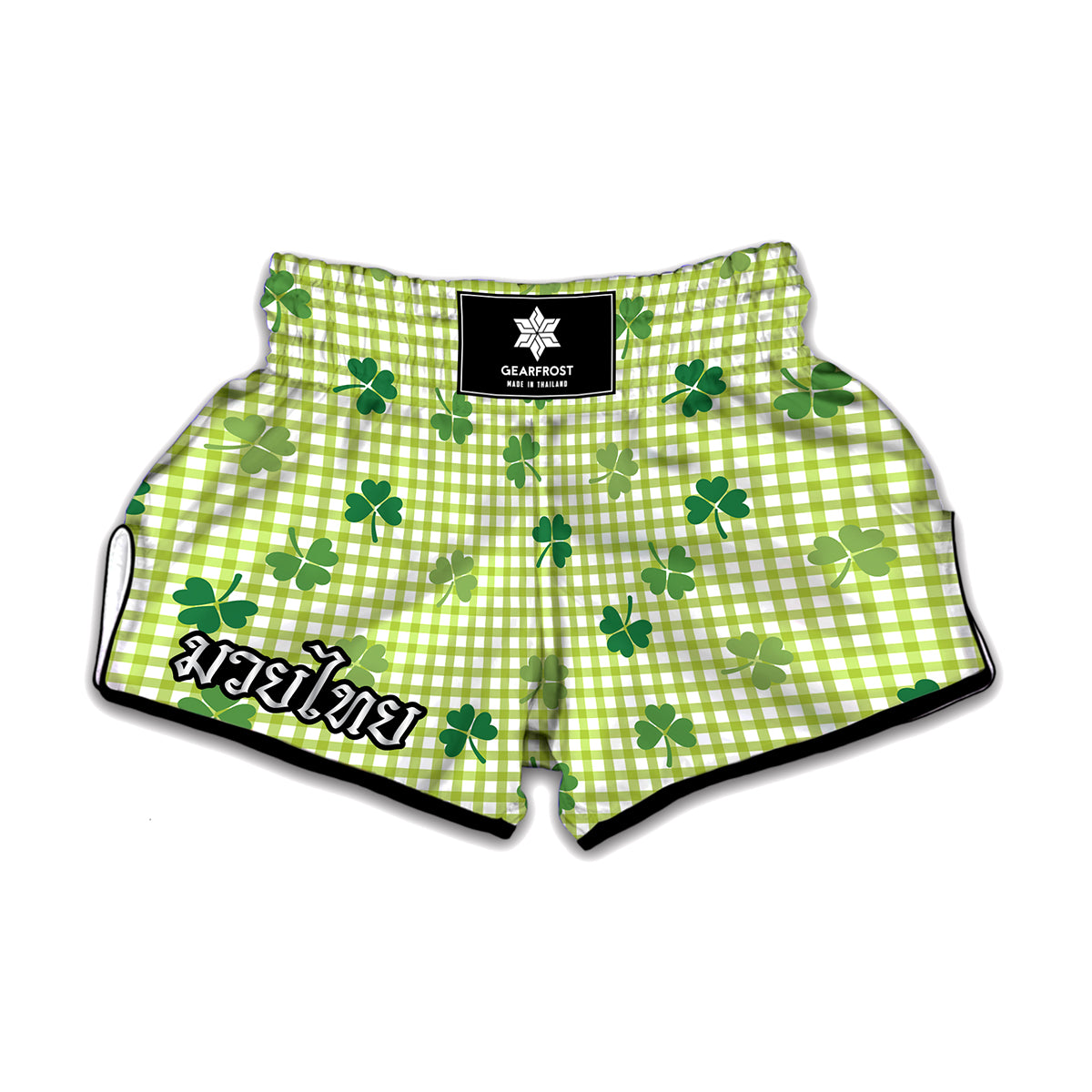 St. Patrick's Day Buffalo Plaid Print Muay Thai Boxing Shorts