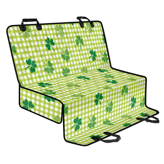 St. Patrick's Day Buffalo Plaid Print Pet Car Back Seat Cover