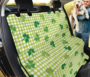 St. Patrick's Day Buffalo Plaid Print Pet Car Back Seat Cover