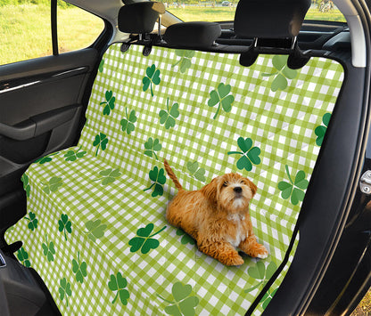 St. Patrick's Day Buffalo Plaid Print Pet Car Back Seat Cover