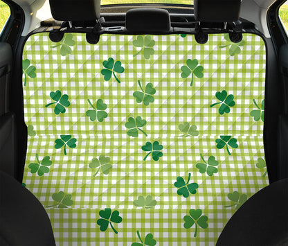 St. Patrick's Day Buffalo Plaid Print Pet Car Back Seat Cover