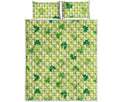 St. Patrick's Day Buffalo Plaid Print Quilt Bed Set