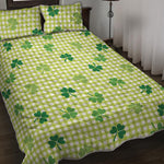 St. Patrick's Day Buffalo Plaid Print Quilt Bed Set