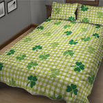 St. Patrick's Day Buffalo Plaid Print Quilt Bed Set