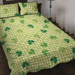 St. Patrick's Day Buffalo Plaid Print Quilt Bed Set