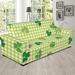 St. Patrick's Day Buffalo Plaid Print Sofa Slipcover